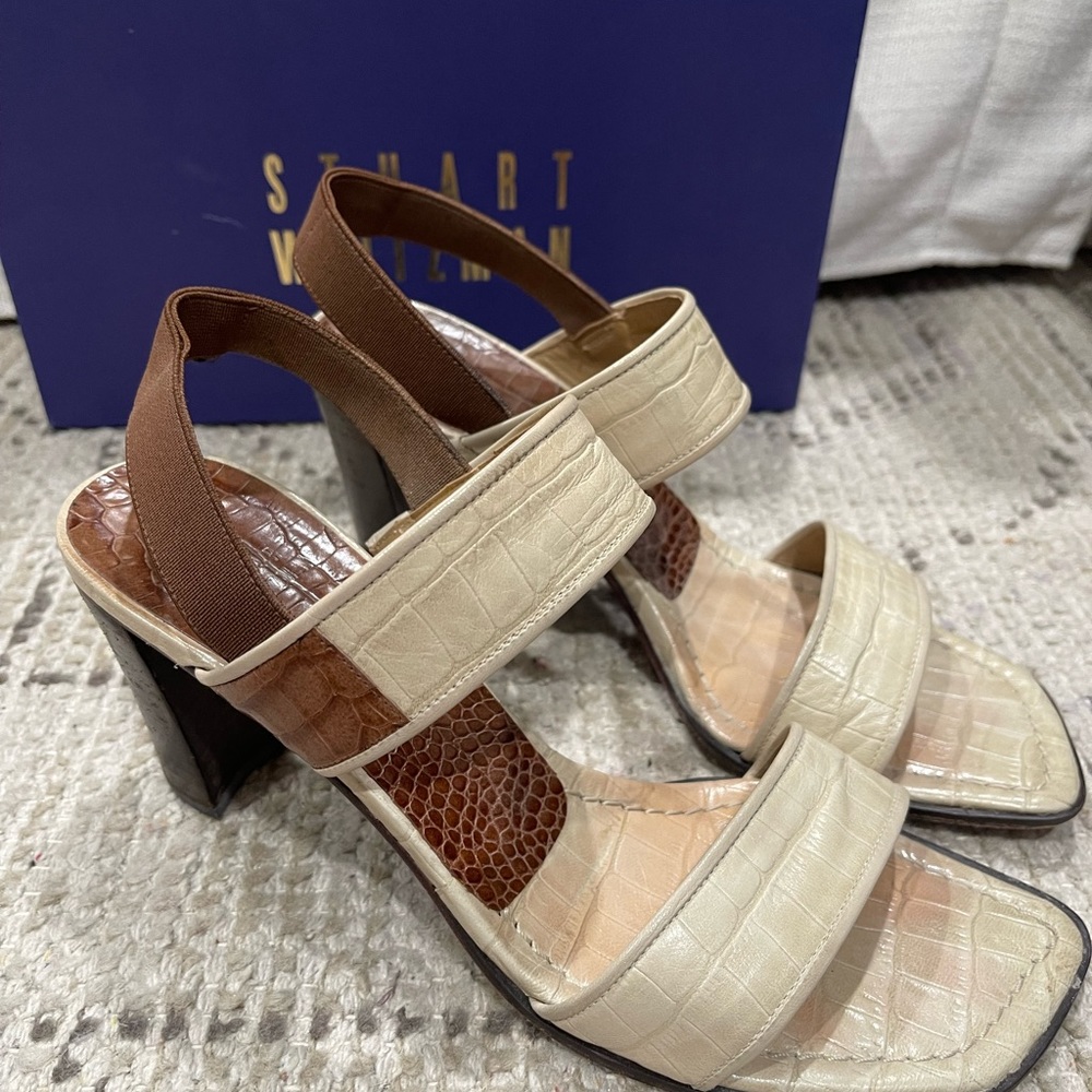 Stewart Weitzman Leather Heel slingback 8
